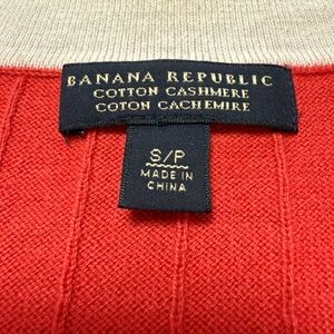 Banana Republic Cotton Cashmere Quarter Zip dark coral,Ribbed Knit | Soft